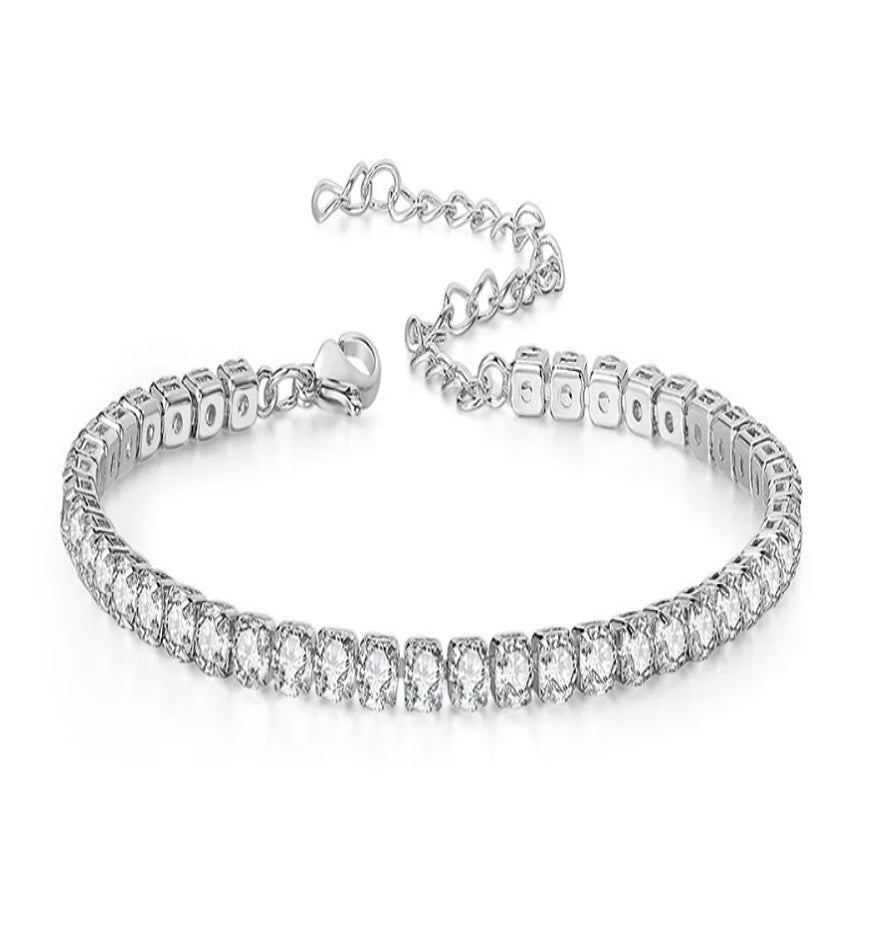 Stahlarmband + CZ 16+4 cm 3mm