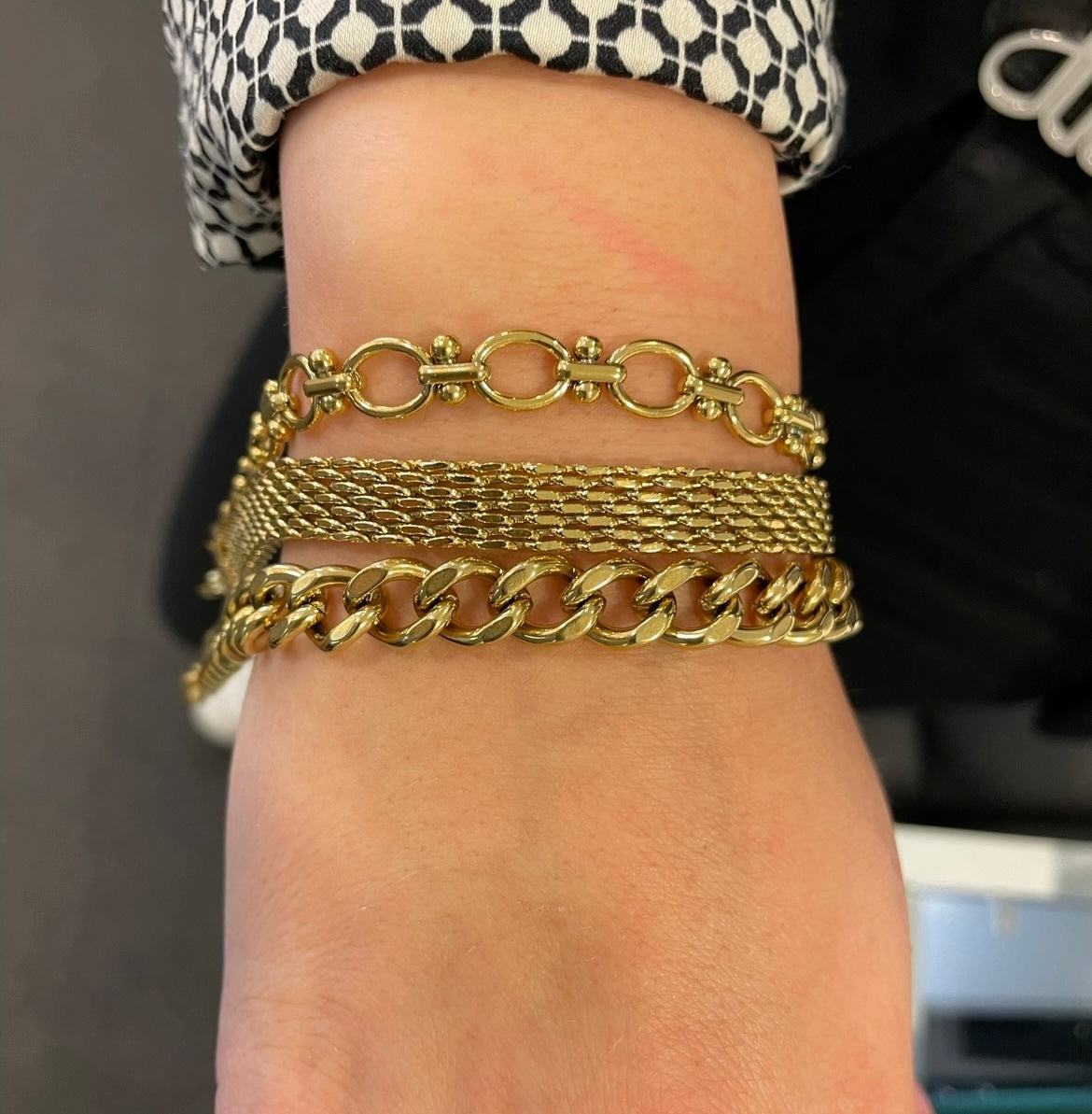Stahlarmband mit 18K Vergoldung 17+4 cm