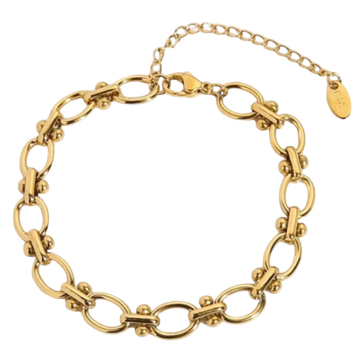 Stahlarmband mit 18K Vergoldung 17+4 cm