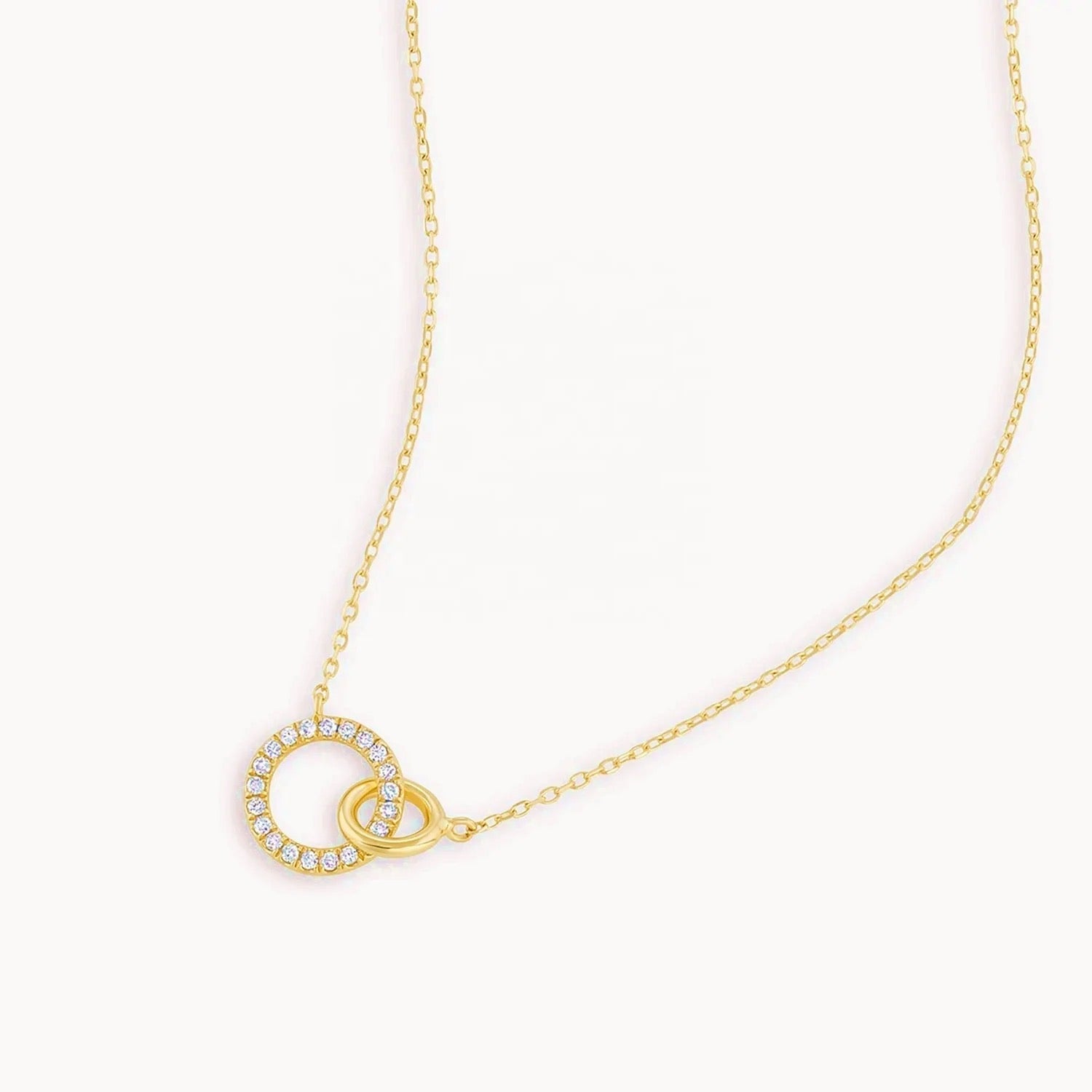 Stahlhalsband mit 18K Vergoldung + CZ 42+5 cm