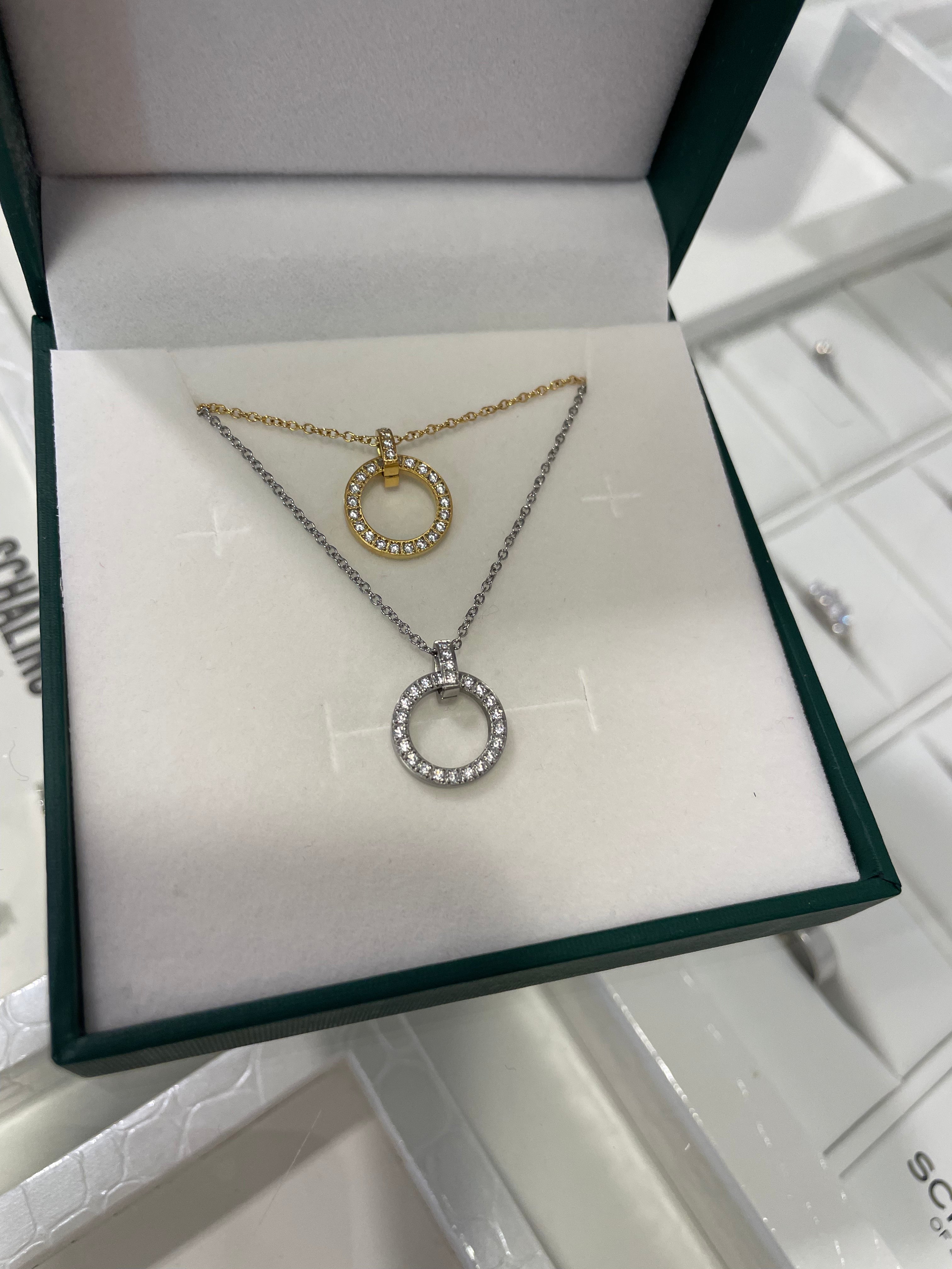 Stahlhalsband mit 18K Vergoldung mit CZ 42+5 cm