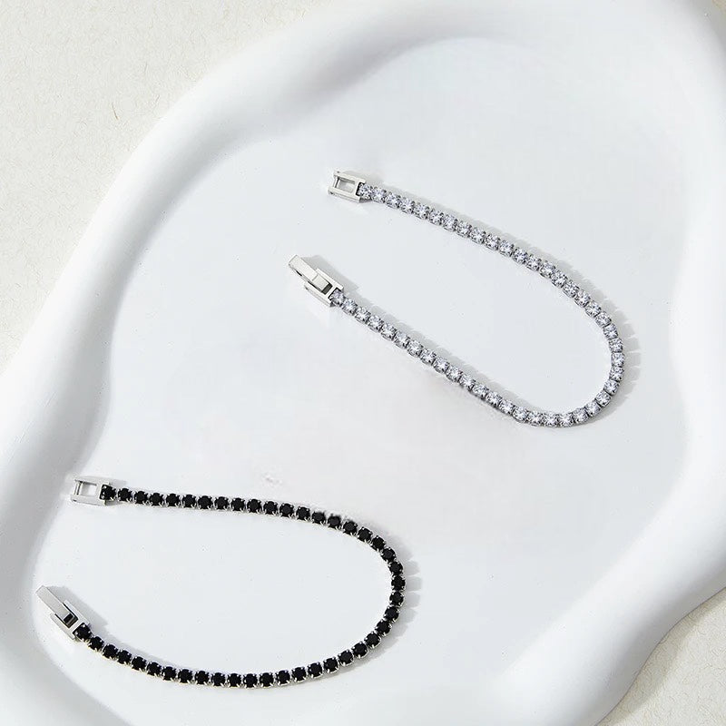 Stahlarmband + CZ 17,5 cm (3MM)