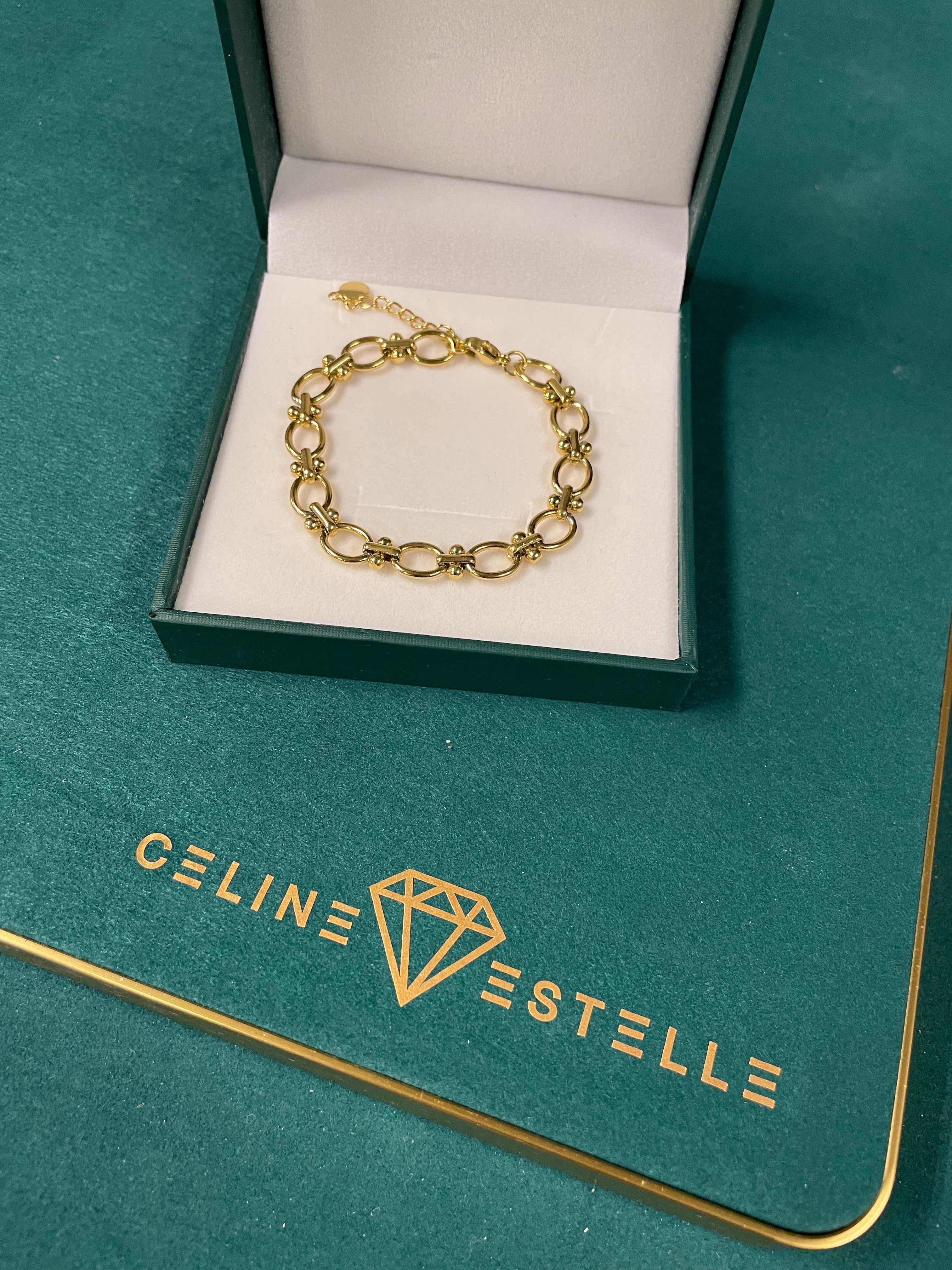 Stahlarmband mit 18K Vergoldung 17+4 cm