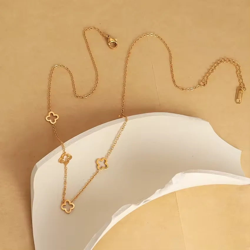 Stahlhalsband mit 18K Vergoldung 41+5 cm