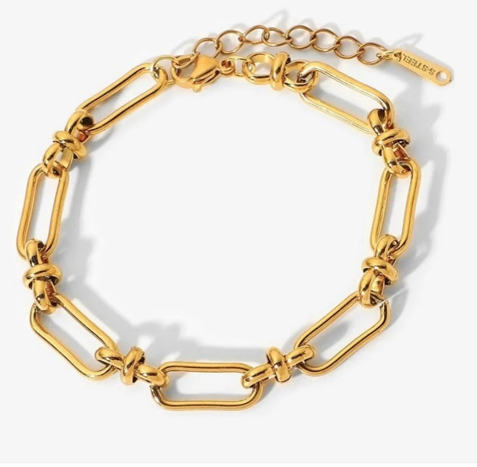 Stahlarmband mit 18K Vergoldung 17,5+4 cm