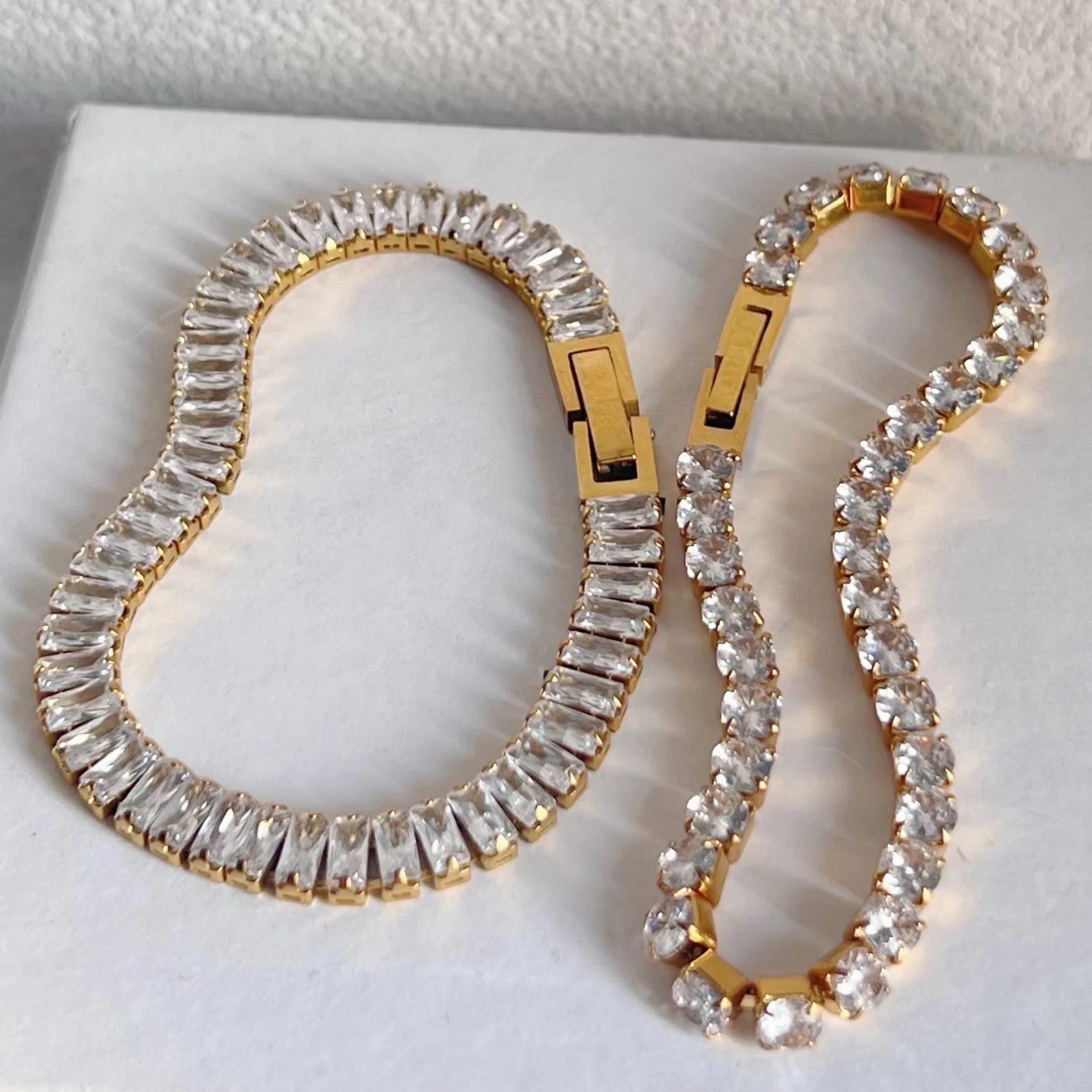 Stahlarmband mit 18K Vergoldung + CZ 17 (6MM)