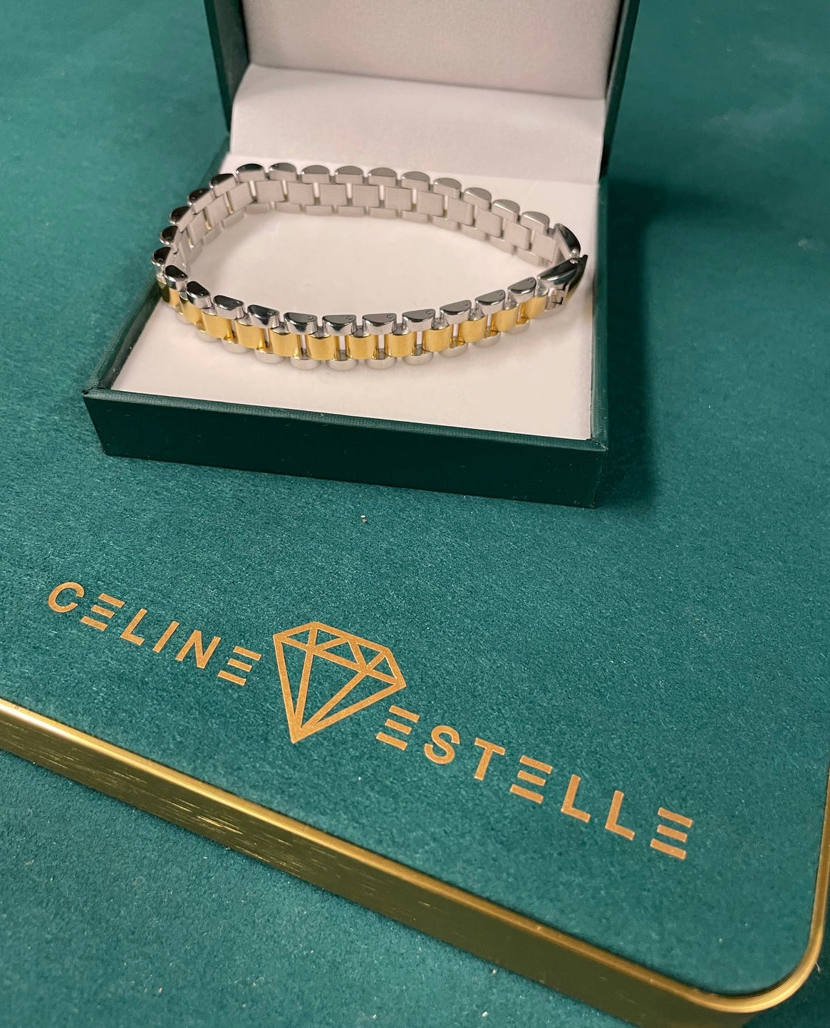 Stahlarmband mit 18K Vergoldung -Einstellbar (10MM)