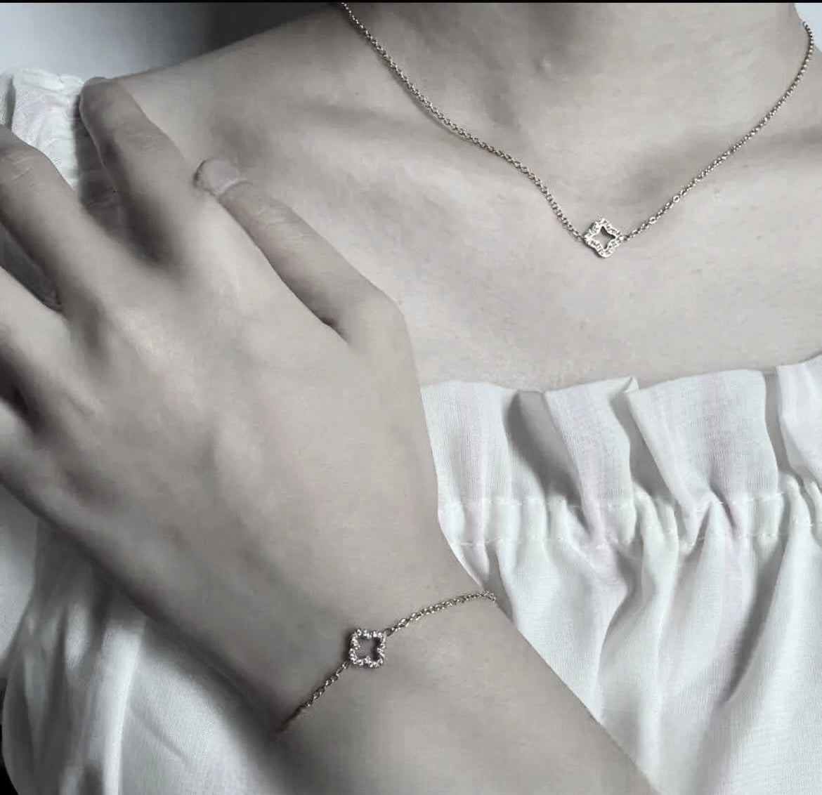 Stahlhalsband + CZ 43+5 cm