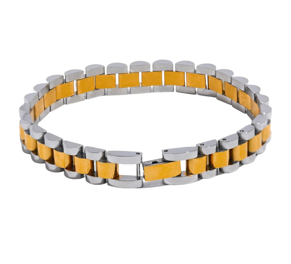 Stahlarmband mit 18K Vergoldung -Einstellbar (10MM)