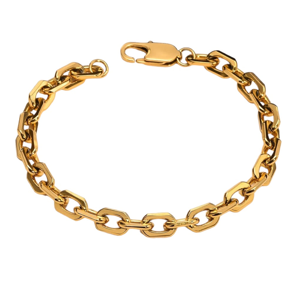 Stahlarmband mit 18K Vergoldung 15-20 cm