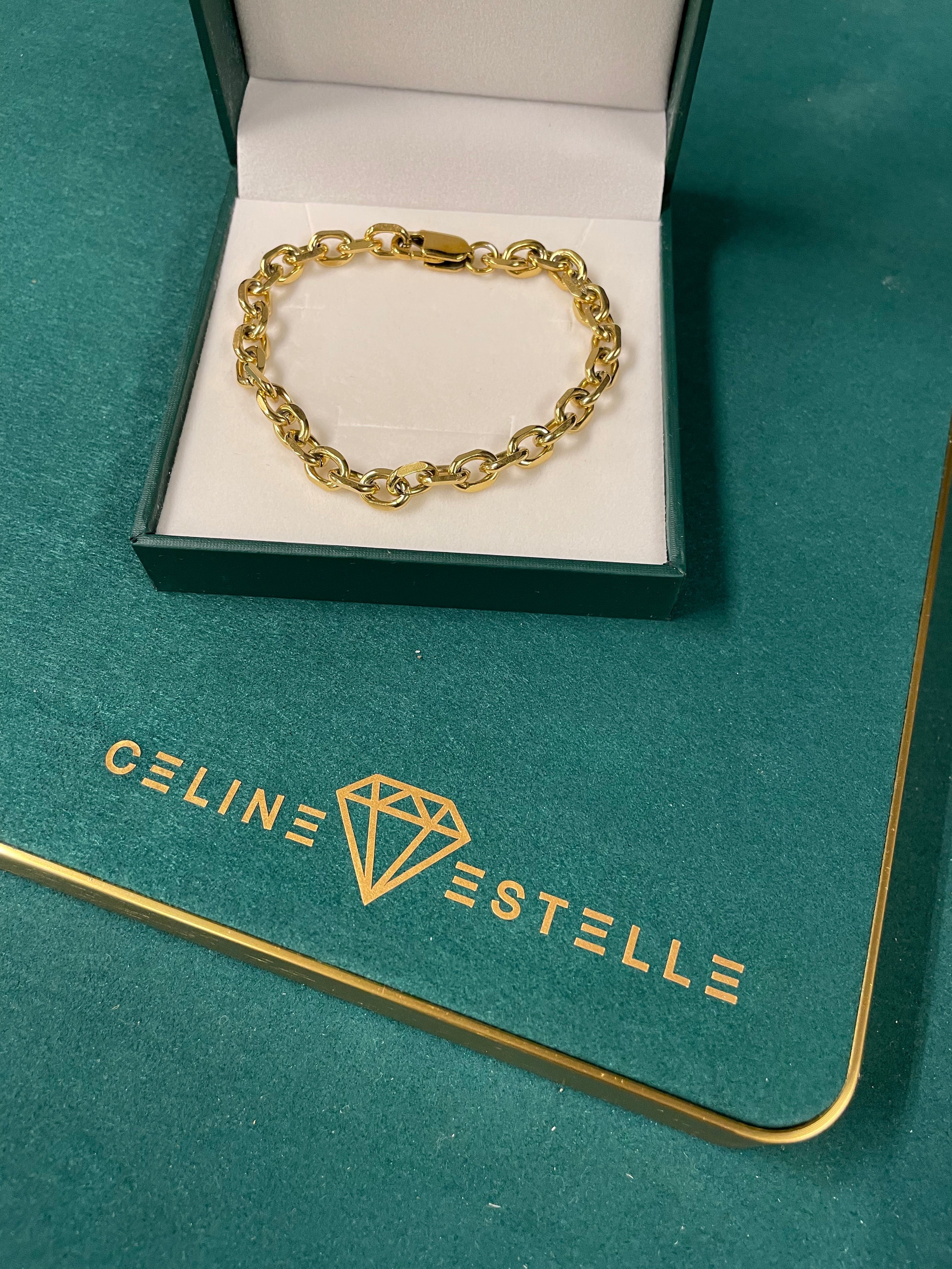 Stahlarmband mit 18K Vergoldung 15-20 cm