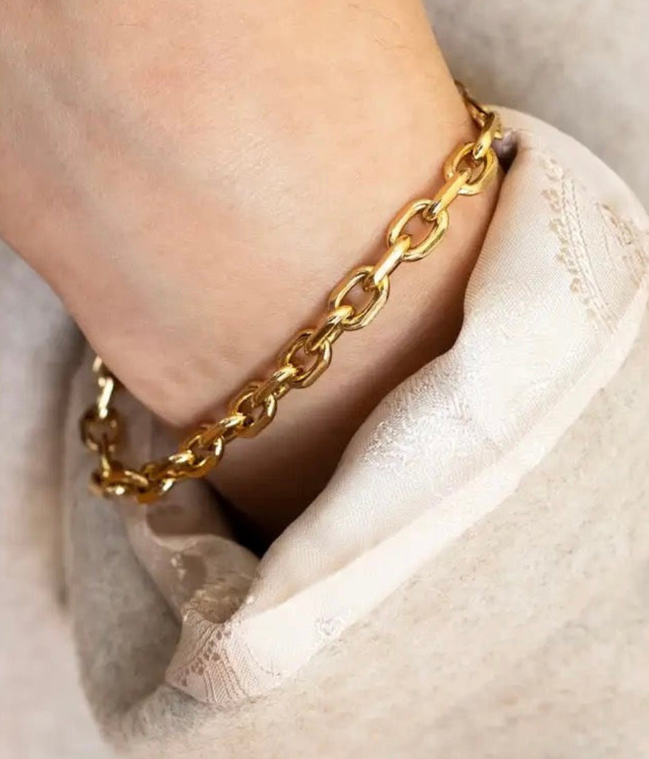 Stahlhalsband mit 18K Vergoldung 45 cm