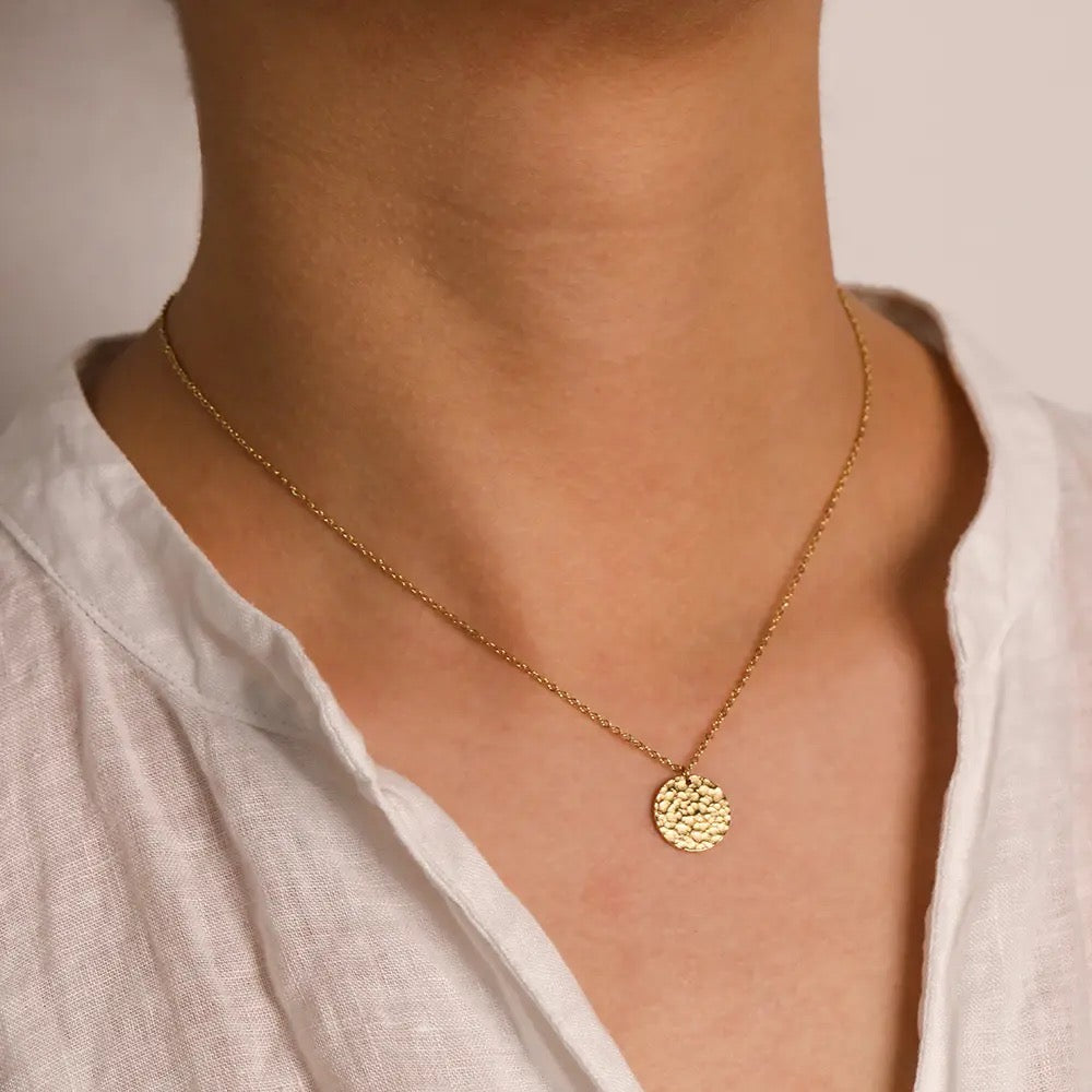 Stahlhalsband mit 18K Vergoldung 40+5 cm
