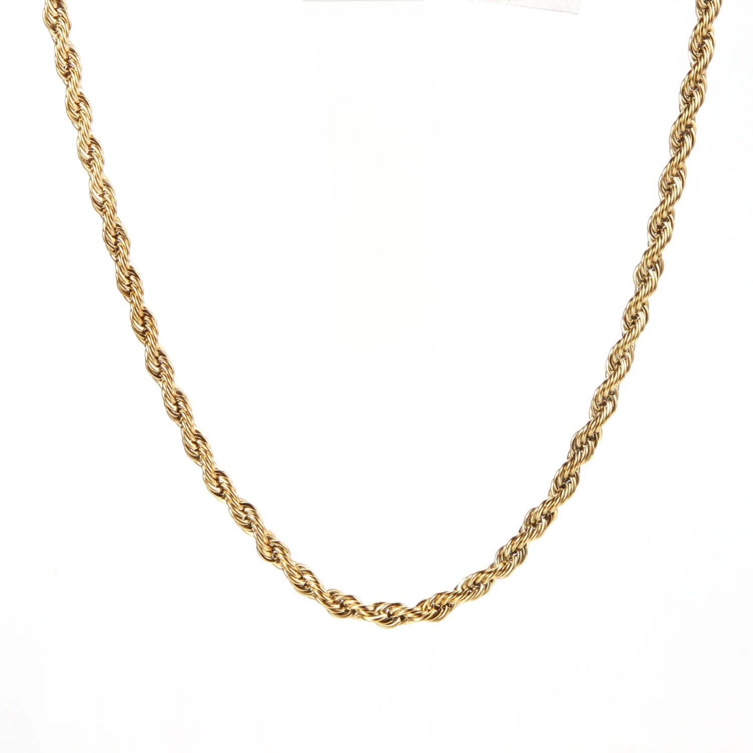 Stahlhalsband mit 18 Vergoldung 4MM 45+5 cm