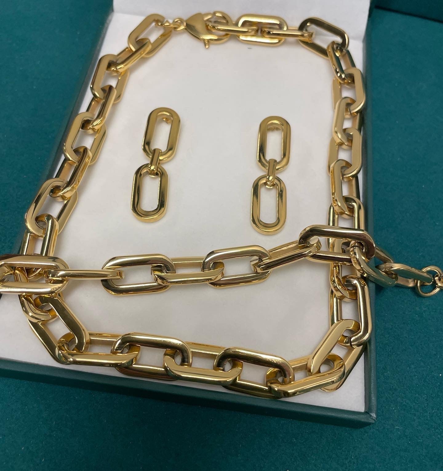 Stahlhalsband mit 18K Vergoldung 45 cm