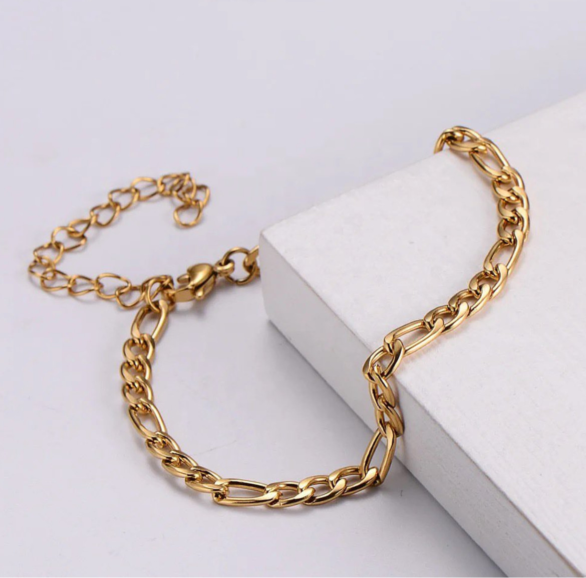 Stahlarmband mit 18K Vergoldung 16,5+4 cm  7mm