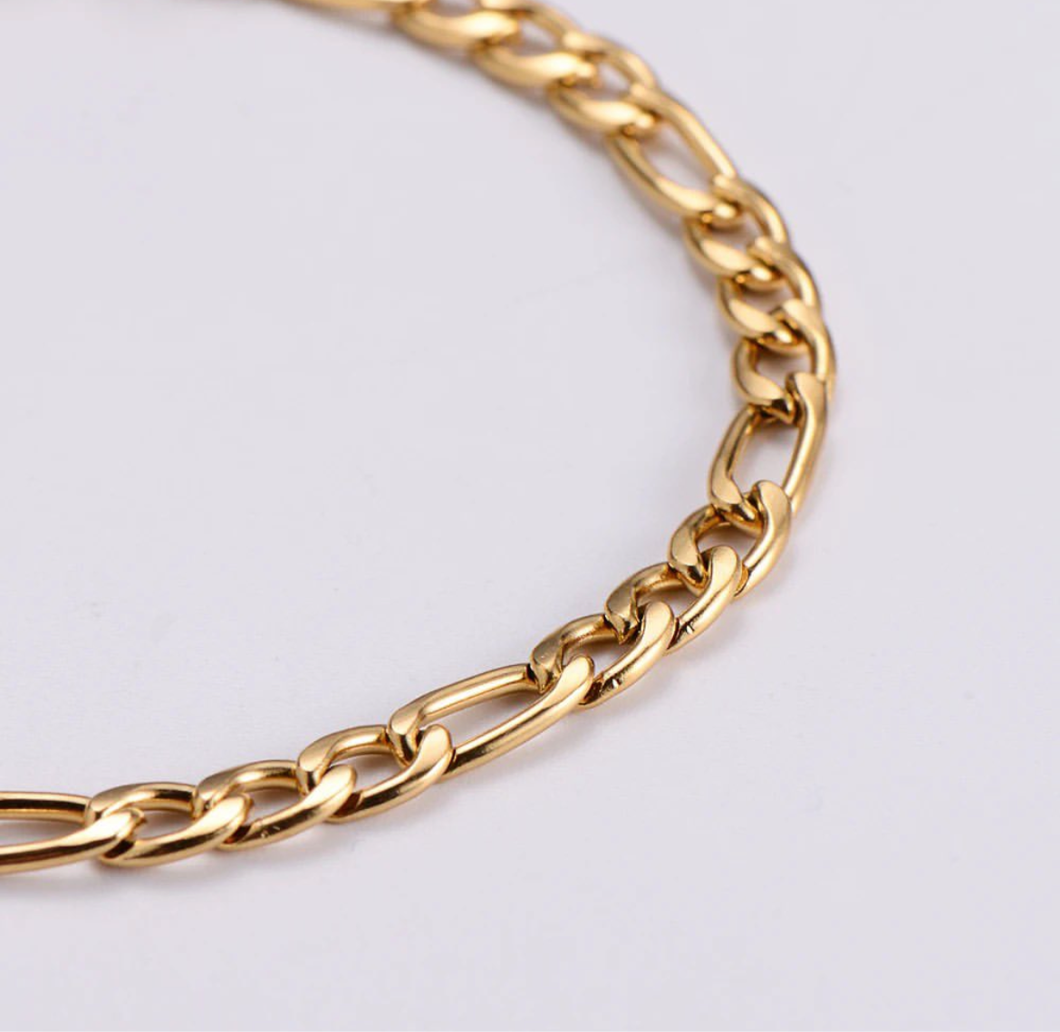 Stahlarmband mit 18K Vergoldung 16,5+4 cm  7mm