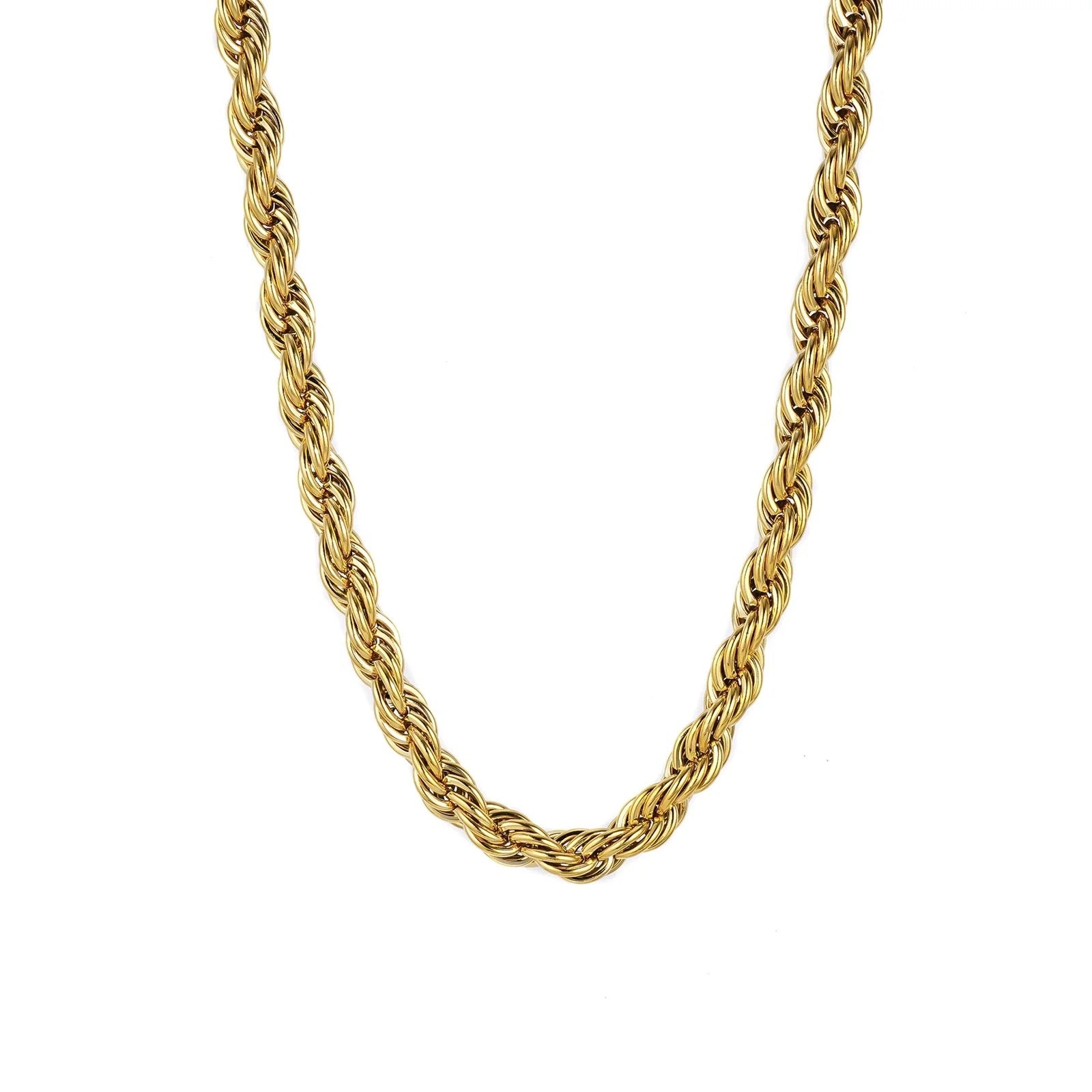 Stahlhalsband mit 18 Vergoldung 4MM 45+5 cm