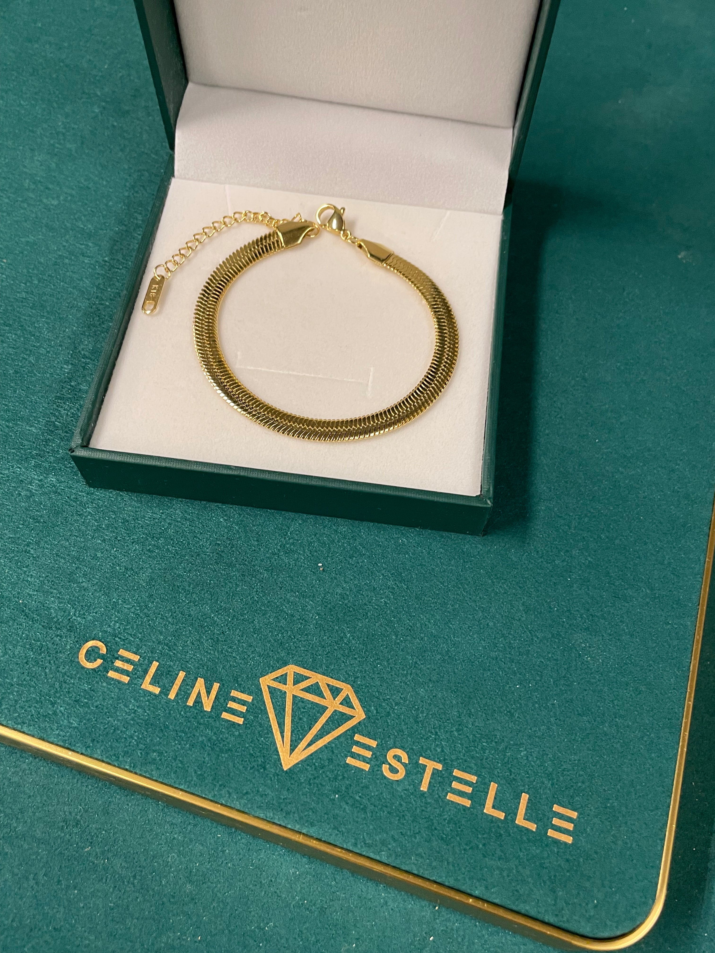 Stahlarmband mit 18K Vergoldung 16+5 cm 4mm